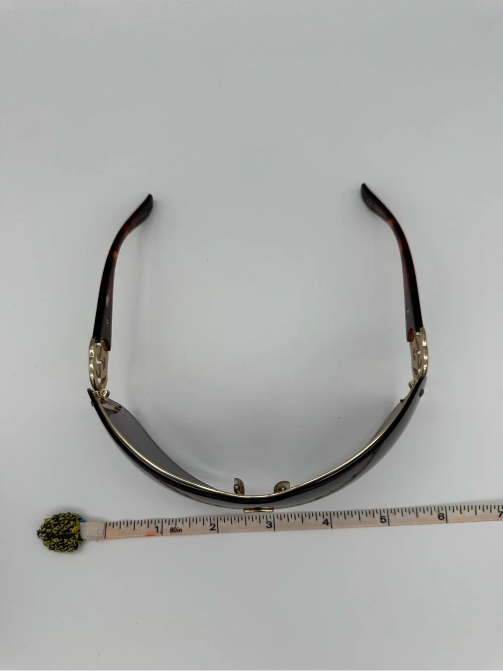 Gucci GG2797/S Shield Sunglasses Brown Gradient Oversized Rimless GG Logo Italy